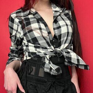 Banana republic / Black and white tartan button up 🖤🤍​​​​